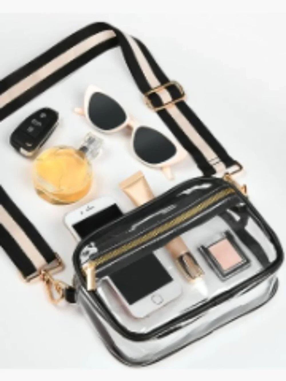 Clear Stadium Approved Crossbody Bag Water-Resistant PVC Adjustable Strap